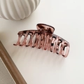 Große Haarspange mit Schildpattmuster in Bernsteinbraun mit Metallfeder für Damen - Rosa
