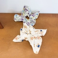 Elastici per capelli in tessuto con graziosi motivi di gatti e orsi in viola e beige - Stile Orsetto Beige (N. 7 Set 2 Pezzi Orsetto Beige)