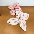 Elastici per capelli grandi con motivi floreali di pesco e orsetti su legno - Stile Orsetto Rosa (Set da 2 pezzi)