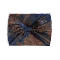 Fascia per capelli larga elastica yoga con motivo tie-dye marrone, blu e nero vintage - Stile Fiocco Tie-Dye Marrone Scuro Blu Nero (#11)