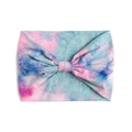 Fascia yoga elastica tie-dye nei toni macaron rosa blu e viola con nodo frontale - Stile Fiocco Tie-Dye Rosa Blu Viola (#13)