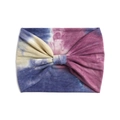 Fascia sportiva elastica tie-dye larga 18 cm in blu e viola con dettaglio a nodo - Stile Fiocco Tie-Dye Navy Borgogna Beige (#15)