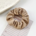 Coletero de terciopelo plisado caqui minimalista con textura acanalada para coleta - 4# Caqui