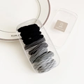Elastic seamless hair ties set in black and grey colors with a clear storage box - Gradient Gray Vertical Stripes (7#)