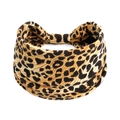 Bandeau élastique en coton avec motif léopard pour le yoga et le sport de fitness - Style Léopard Classique Jaune Noir (#260)