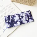 Fascia per capelli yoga tie-dye blu con stelle bianche in cotone elasticizzato - Stile Stella Tie-dye Blu Scuro (80#)