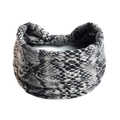 Bandeau de yoga élastique avec imprimé serpent gris et noir pour femmes sportives - Style Peau de Serpent Plissé Noir Gris Blanc (#235)