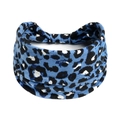 Bandeau de sport bleu roi à motif léopard en coton élastique et respirant pour femmes - Style Léopard Bleu Royal (#241)
