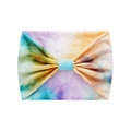 Fascia sportiva elastica tie-dye da 18cm con colori arcobaleno e nodo a farfalla - Stile Fiocco Tie-Dye Multicolore Vivace (#32)