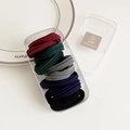 5-pack durable high-elastic hair ties in various colors with a clear storage box - Deep Colorful Vertical Stripes (10#)
