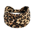 Bandeau de yoga élastique à motif léopard en coton doux pour femmes sportives - Style Léopard Classique Marron (#246)