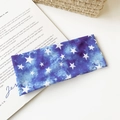 Blue and purple galaxy tie-dye yoga headband with white star patterns and knot detail - Blue-Purple Tie-Dye Star Style (78#)