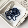 Set de gomas para el pelo azul oscuro sin costuras de alta elasticidad en eco-pack - Azul