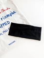 Fascia sportiva larga nera in maglia elastica per yoga e corsa in tessuto morbido - Nero