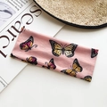 Pink bohemian yoga headband featuring vibrant yellow and pink butterfly patterns - Pink Vacation Butterfly Style (7#)