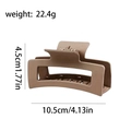 Dunkelbraune matte quadratische Haarklammer für Damen, Größe 10,5 cm und 22,4 g - Quadratischer Stil (B768) / Braun