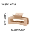 Matter khakifarbener Blumen-Haarclip mit den Maßen 10,5 cm x 4,5 cm für minimalistische Styles - Quadratischer Stil (B768) / Khaki