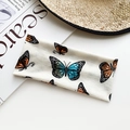 Bohemian style cream cotton headband with butterfly print for yoga and sports - Cream Artistic Butterfly Style (9#)