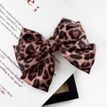 Eleganter Satin-Haarclip mit klassischem braunem und schwarzem Leopardenmuster-Design - Rosa