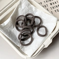 Pack of seamless thick hair ties in deep brown high elasticity nylon for women - Light Coffee