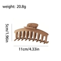 Matte light coffee large hair claw clip with 11cm length and 4.33in measurement - Curved Style (B768) / Brown