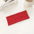 Elastic red wide cotton headband for running and yoga sports, minimalist lifestyle style - Red