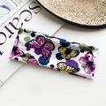 Bohemian style wide headband featuring pink and purple butterfly patterns on white fabric - White Summer Butterfly Style (10#)