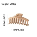 Minimalist matte nude hair claw clip with floral detail, 11cm large size hair accessory - Curved Style (B768) / Khaki