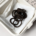 Dark brown high elasticity seamless hair ties in a minimalist white storage box - Brown