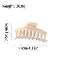 Matte cream large claw clip with dimensions of 11cm length and 4.33in curved design - Curved Style (B768) / Cream