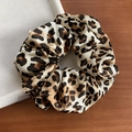 Chouchou élégant à imprimé léopard avec texture satinée douce et design vintage rétro - Léopard Beige Clair (9#)
