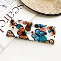Elastic wide yoga headband with colorful butterfly floral print on a white background - White Butterfly With Colorful Block Style (12#)