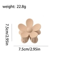 Matte apricot flower hair claw clip, 7.5cm large size floral hair clamp for women - Sunflower Style (B768) / Khaki