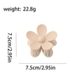 Beige matte flower hair claw clip weighing 22.8g and measuring 7.5cm for women's styling - Sunflower Style (B768) / Cream