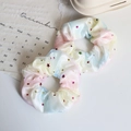 Lot de deux chouchous en tulle dégradé avec paillettes étoiles colorées et tons pastels - Étoile Dégradée (4#Multicolore)