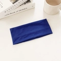 Elastic royal blue sports headband for yoga and running with sweat-wicking knit fabric - Sapphire Blue