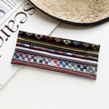Bohemian geometric pattern wide headband with colorful ethnic stripes for yoga and sports - Colorful Ethnic Geometric Style (18#)