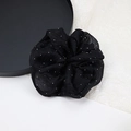 Chique zwarte mesh scrunchie met fonkelende steentjes voor stijlvolle haarstyling - Zwart