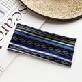 Bohemian paisley yoga headband with colorful ethnic patterns on a black stretch fabric - Black With Colorful Wave Style (20#)