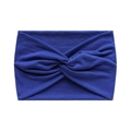 Fascia per capelli sportiva blu scuro elastica con nodo incrociato in maglia - Blu Zaffiro