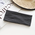 Elastic cotton headband with black and white zigzag pattern for yoga and sports - Black White Zigzag Wave Style (21#)