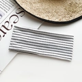 Elastic yoga headband with black and white wavy zigzag pattern in soft knitted fabric - Black White Fine Zigzag Style (22#)