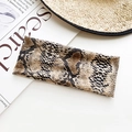 Bohemian snakeskin print wide headband made of elastic cotton for yoga and sports - Brown Tan Python Style (24#)