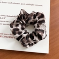 Chic leopard print satin scrunchie with vintage aesthetic for women hair styling - Brown Black Leopard (23#)