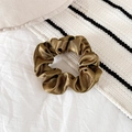 Vintage golden satin scrunchie with metallic silk texture for elegant hairstyles - 4# (Bronze Gold)