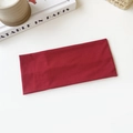 Elastic wide knit headband in deep burgundy red for comfortable sports and daily wear - Burgundy