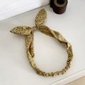 Bandeau à oreilles de lapin élastique avec imprimé marguerites jaune gingembre - Jaune