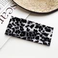 Elastic leopard print headband in black and white finish for yoga and fitness sports - Black White Grey Leopard Style (29#)