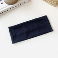 Navy blue elastic knitted headband for sports and fitness in a minimalist style - Navy Blue