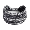 Black and white paisley pattern yoga headband with vintage floral lace design - Black and White Paisley (#213)